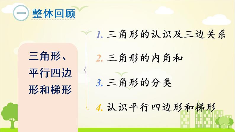 苏教数学四年级下册 七 三角形、平行四边形和梯形  整理与练习 PPT课件第2页