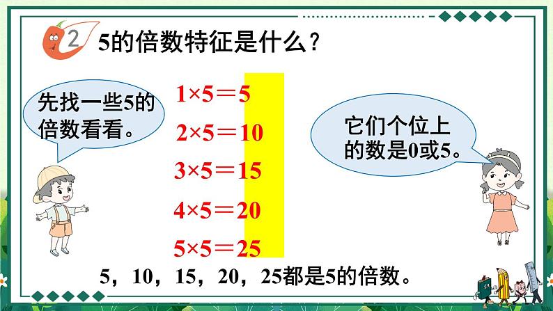 西师大版五下数学1.2《2，3，5的倍数特征》第一课时 2,5的倍数特征课件PPT第6页