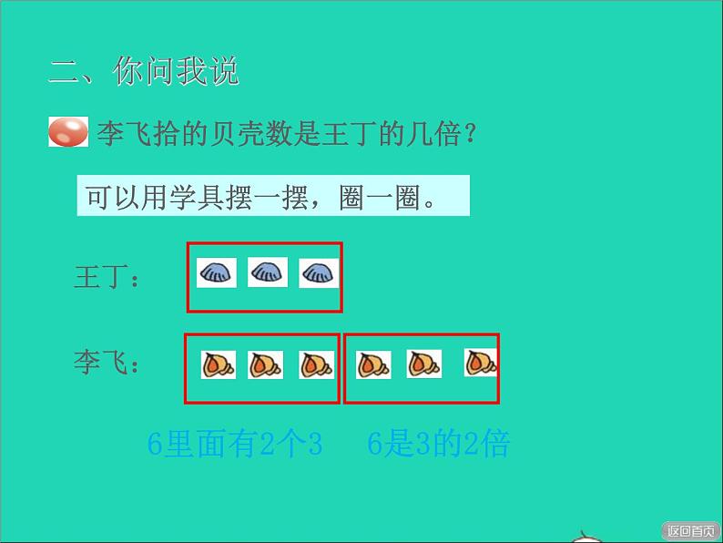 2021二年级数学上册七制作标本__表内除法信息窗3求一个数是另一个数的几倍授课课件青岛版六三制第3页