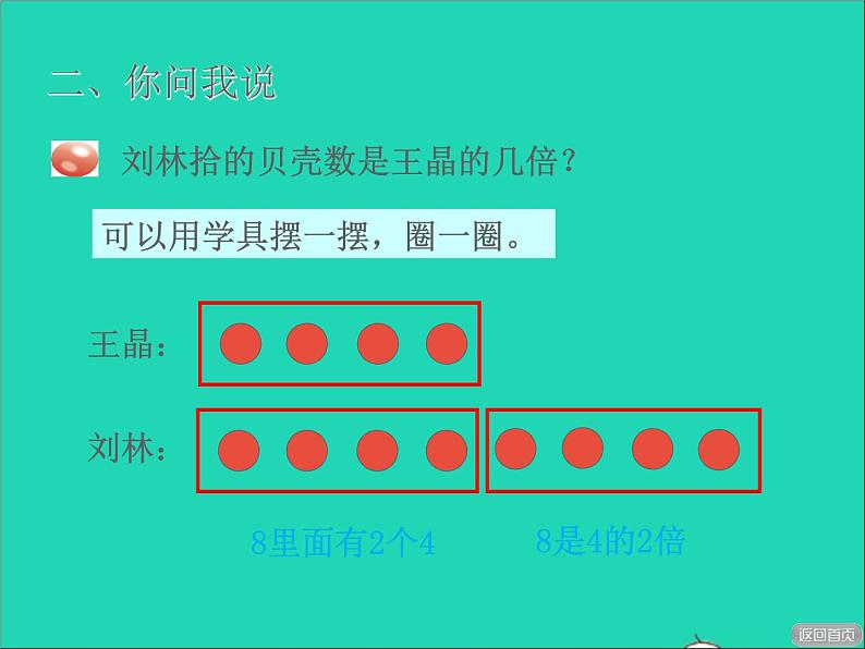 2021二年级数学上册七制作标本__表内除法信息窗3求一个数是另一个数的几倍授课课件青岛版六三制第5页