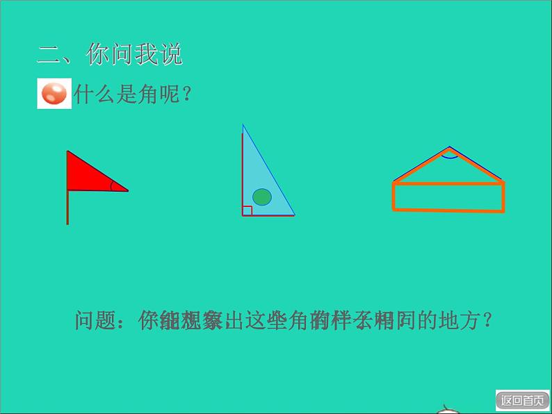 2021二年级数学上册三小制作__角的初步认识信息窗1第1课时角的初步认识授课课件青岛版六三制第3页