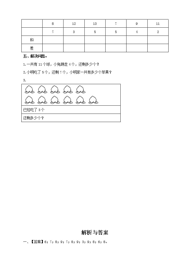 《十几减5、4、3、2》习题第2页