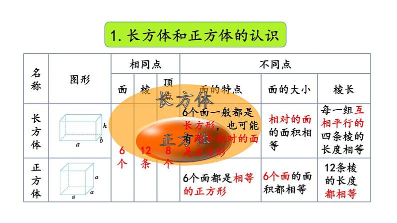 人教版五年级数学下册 整理和复习：长方体和正方体课件PPT第4页