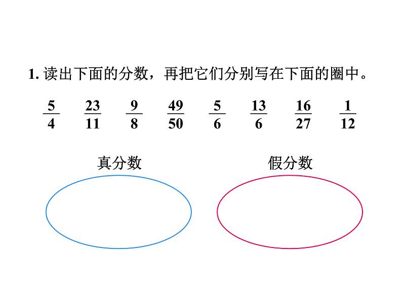 人教版五年级数学下册 第4单元 分数的意义和性质 第2课时《真分数和假分数4》课件PPT第7页