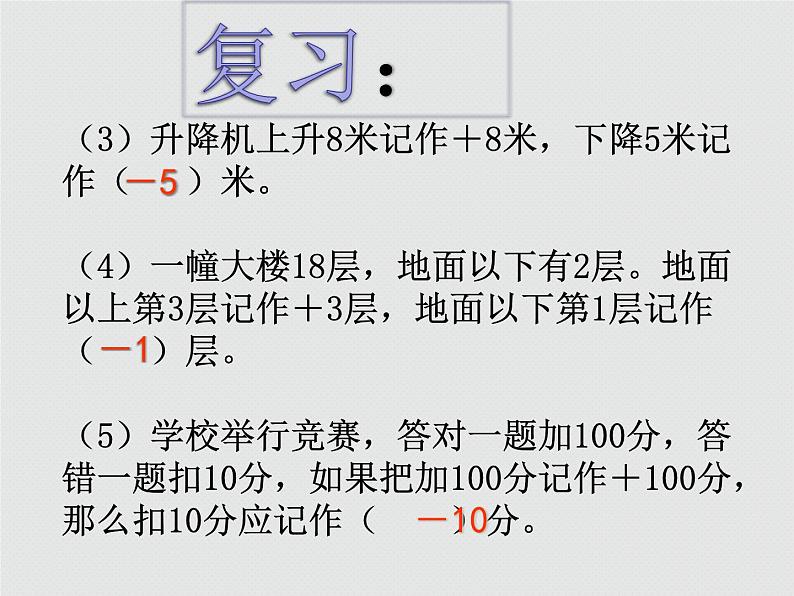 人教版六年级数学下册第一单元第二课时_比较正数和负数的大小课件PPT第3页