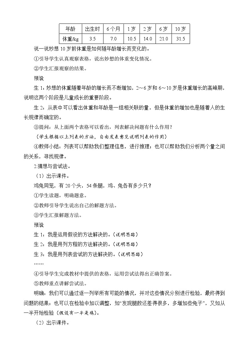 总复习第4节（2）《列表法和猜想与尝试法》教案设计02