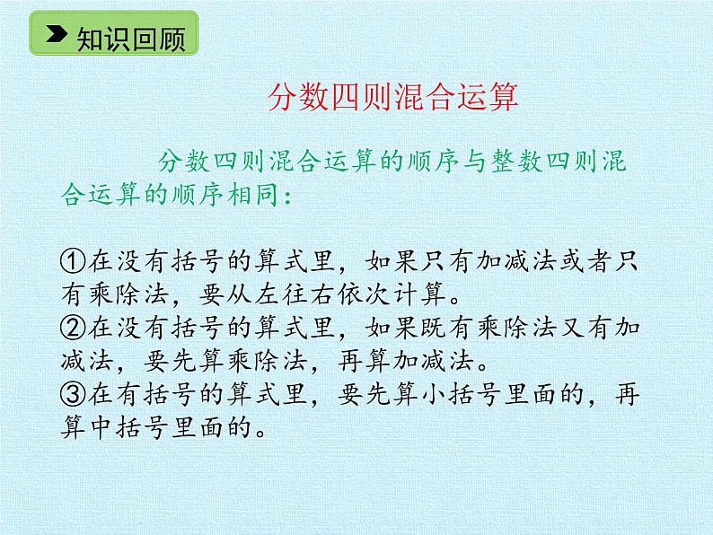 五年级下册数学课件-二 分数四则运算  复习课件  浙教版 (共26张PPT)07