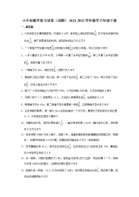 小升初数学复习试卷（试题）-2021-2022学年数学六年级下册（3）(含答案）