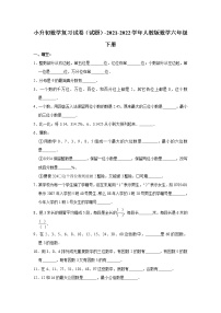 小升初数学复习试卷（试题）-2021-2022学年人教版数学六年级下册（7）(含答案）