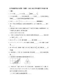 小升初数学复习试卷（试题）-2021-2022学年数学六年级下册（1）(含答案）