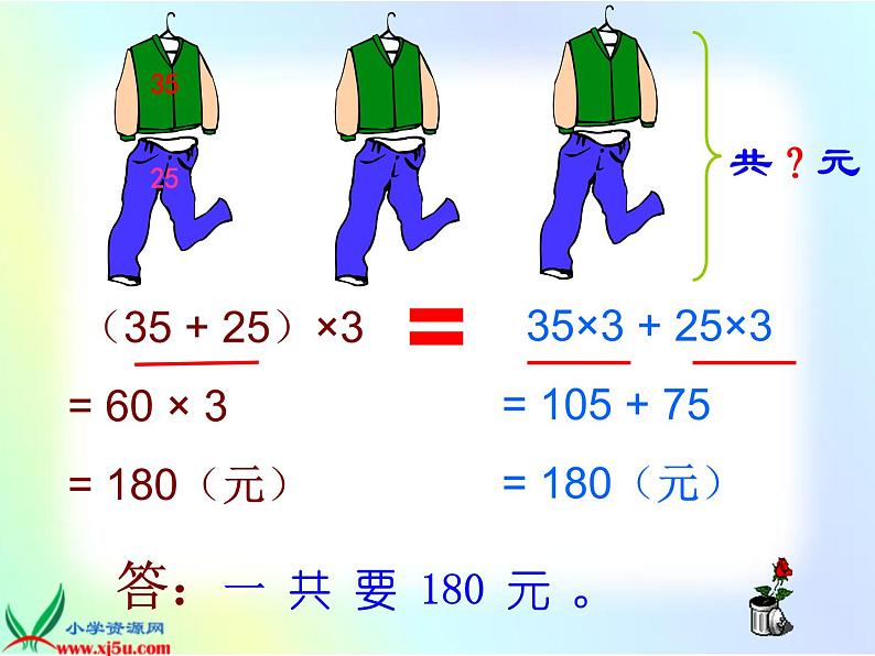 人教版四年级数学下册 3.2 乘法运算定律（7）课件PPT04