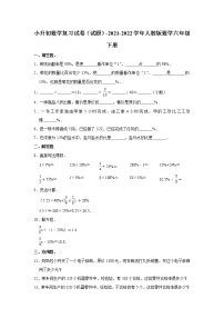 小升初数学复习试卷（试题）-2021-2022学年人教版数学六年级下册（7）(含答案）