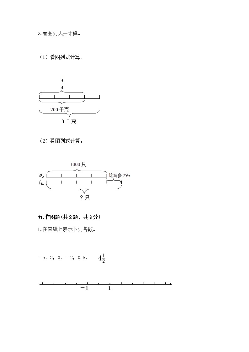 人教版六年级下册数学期中测试卷及完整答案（精选题）第3页