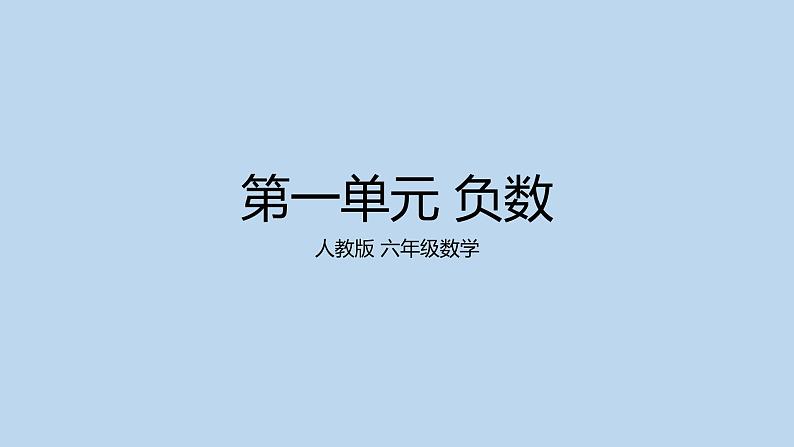 人教版六年级数学下册 第一单元 负数课件PPT第1页
