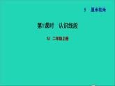 2021二年级数学上册第5单元厘米和米第1课时认识线段习题课件苏教版