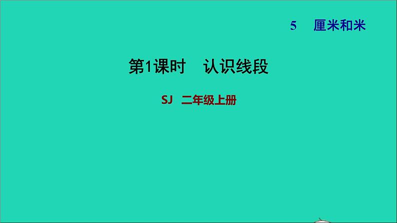 2021二年级数学上册第5单元厘米和米第1课时认识线段习题课件苏教版01