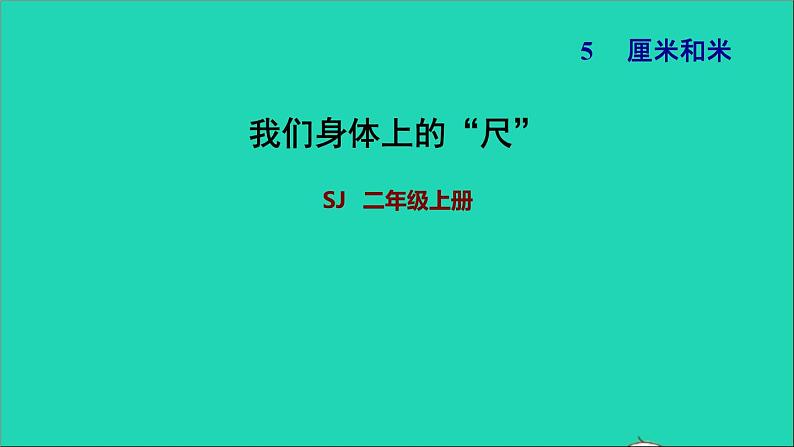 2021二年级数学上册第5单元厘米和米第4课时综合实践我们身上的尺习题课件苏教版01