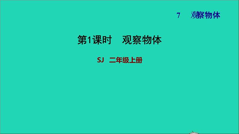 2021二年级数学上册第7单元观察物体习题课件苏教版第1页