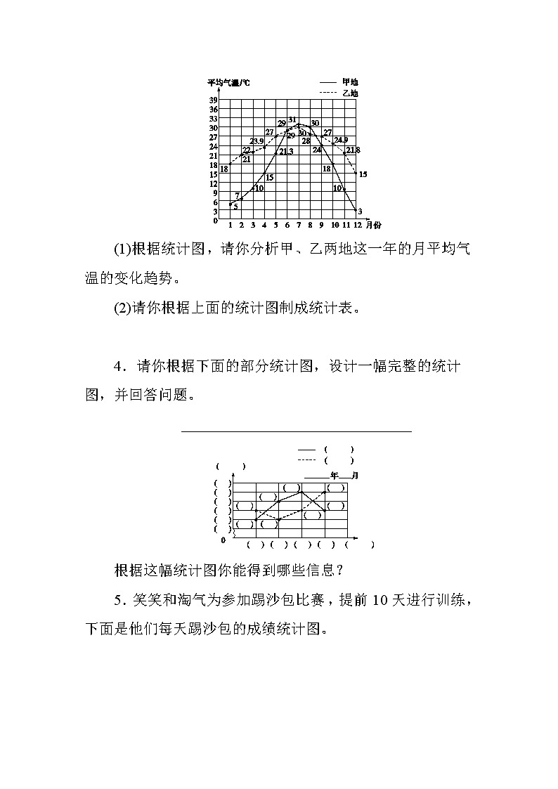 七_第2课时《复式折线统计图》课时测评方案第3页