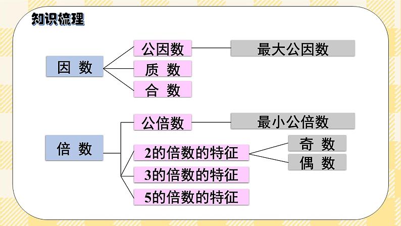 人教版小学数学五年级下册总复习5《数与代数-因数与倍数》课件04