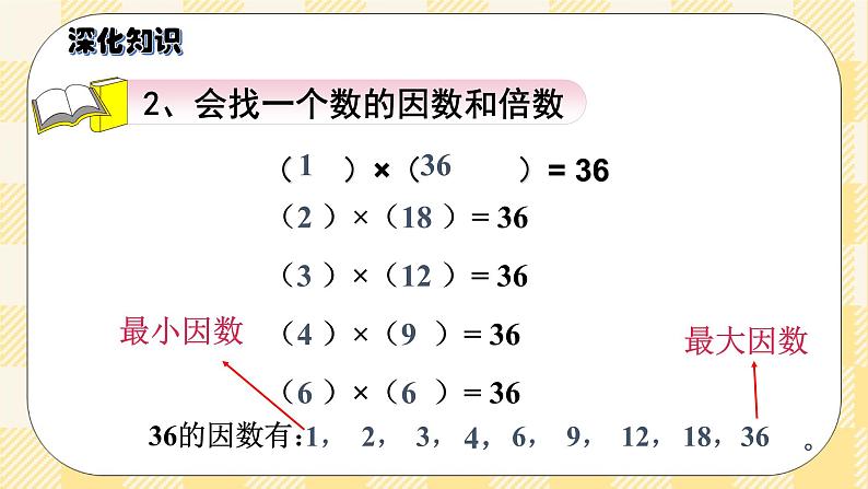 人教版小学数学五年级下册总复习5《数与代数-因数与倍数》课件08
