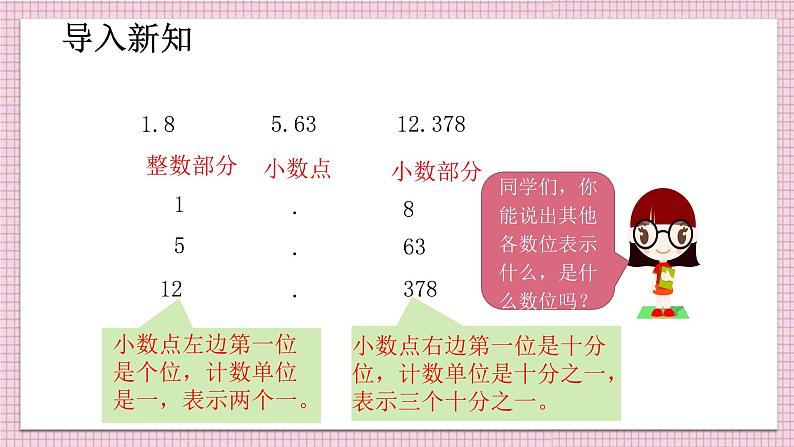 人教版数学四年级下册《小数的意义和性质——小数的数位顺序表》课件第6页