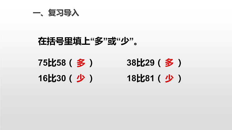 人教版数学一年级下册-04100以内数的认识-01数的顺序  比较大小-课件07第2页