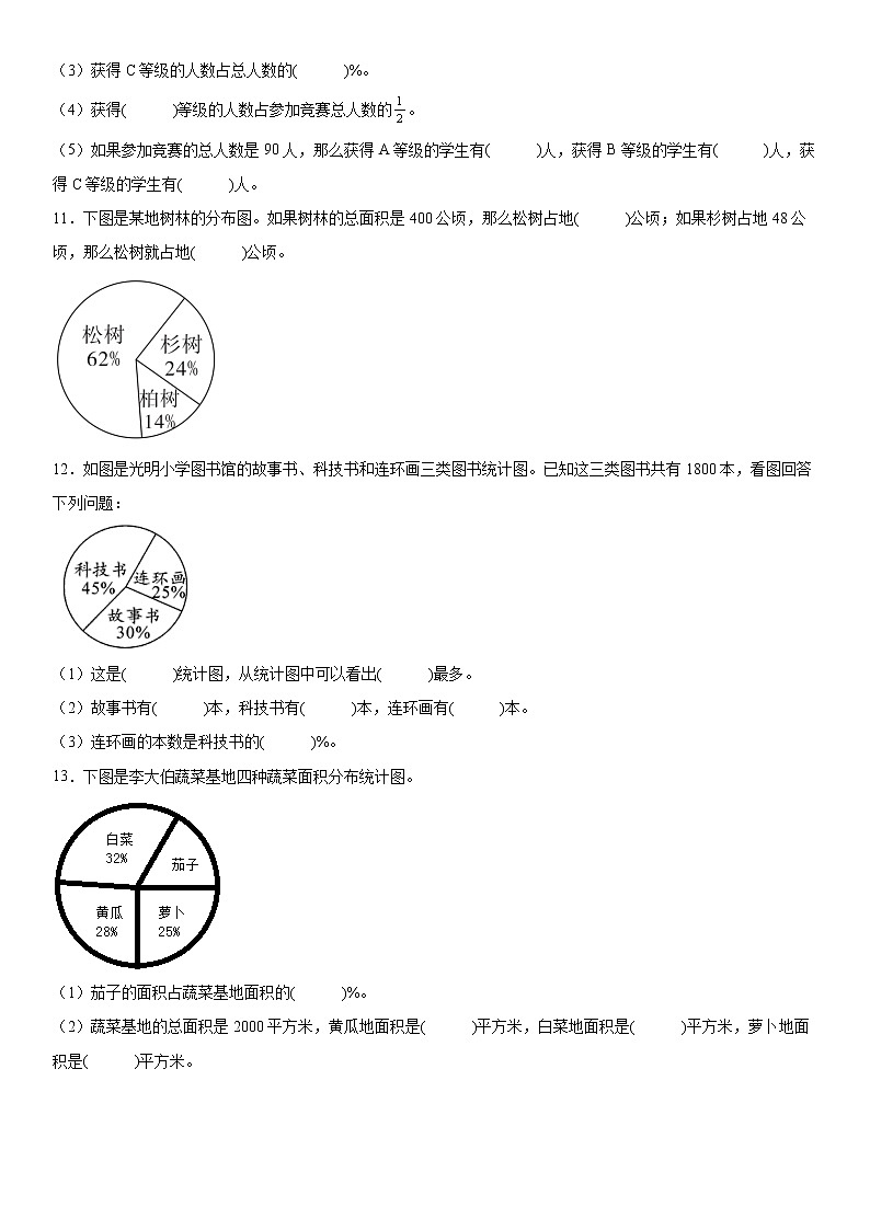 同步培优专用第一单元《扇形统计图》典型题B（2021-2022学年苏教版数学六年级下册）第2页