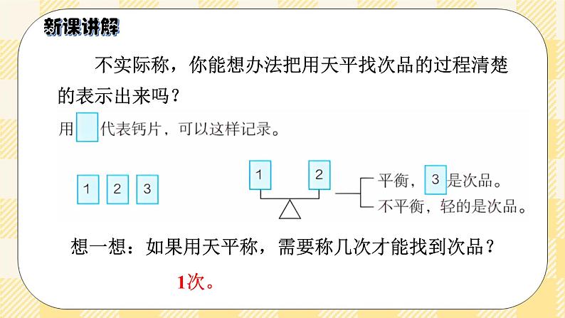 人教版小学数学五年级下册8.1《找次品》课件教案05