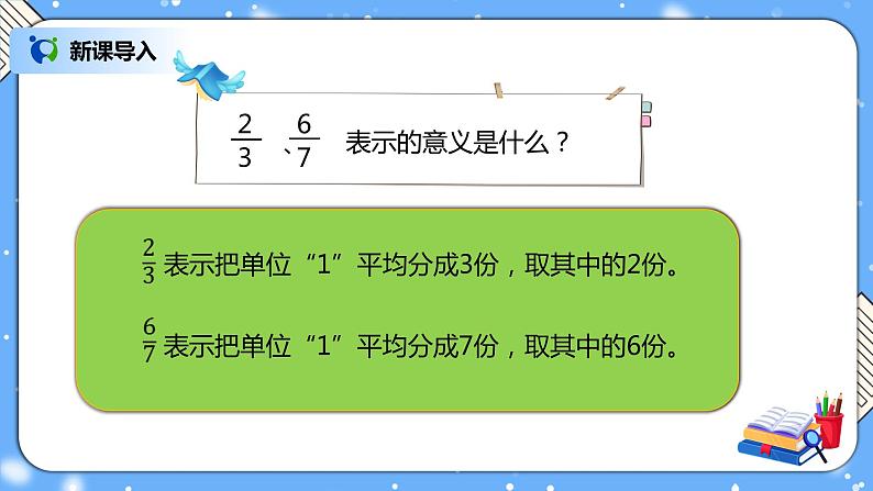 人教版数学五下4.3《真分数和假分数》PPT课件第2页