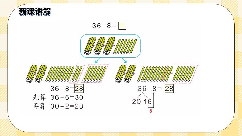 人教版小学数学一年级下册6.5《两位数减一位数（退位）》课件教案04