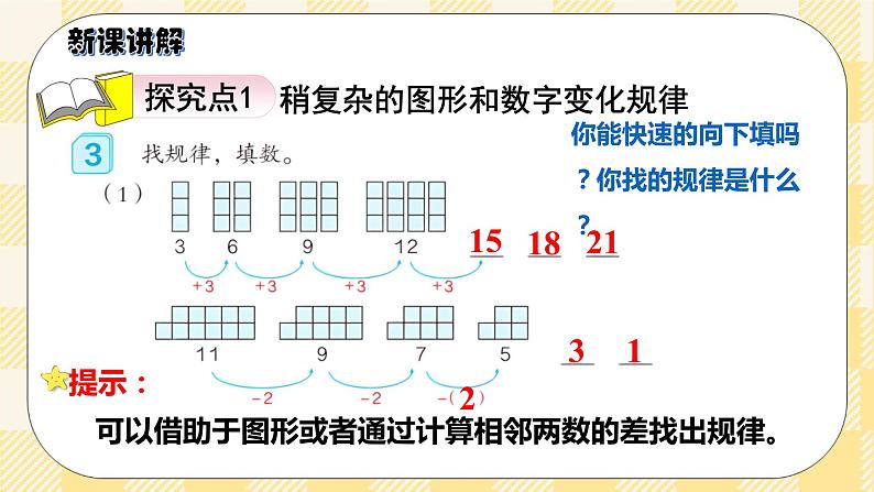 人教版小学数学一年级下册7.2《找规律2》课件教案03