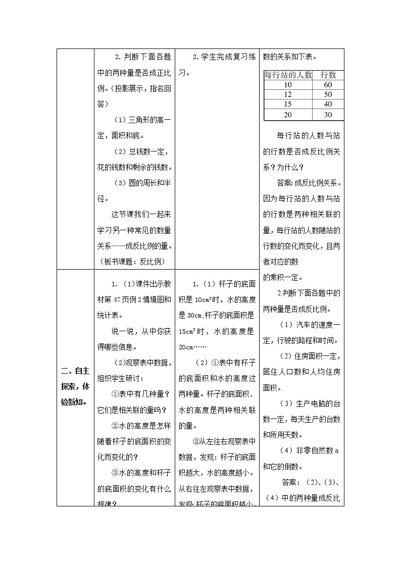 人教版数学六年级下册第四单元 第3课时 反比例 导学案02