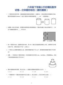 2022年六年级下学期小升初模拟数学试卷---立体图形综合（圆柱圆锥）(带答案).