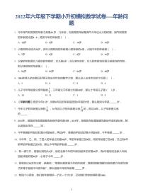 2022年六年级下学期小升初模拟数学试卷---年龄问题 带答案