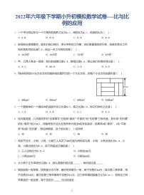 2022年六年级下学期小升初模拟数学试卷---比与比例的应用 带答案