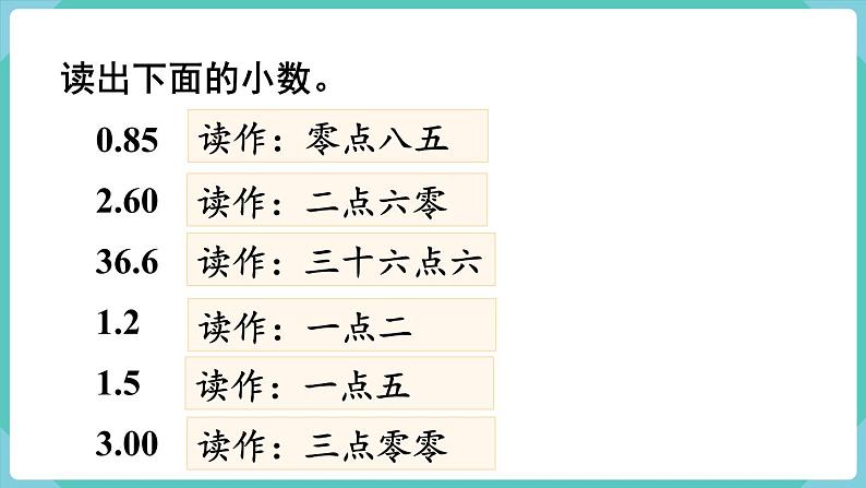 人教版数学三年级下册第七单元：1课时  认识小数课件PPT第6页