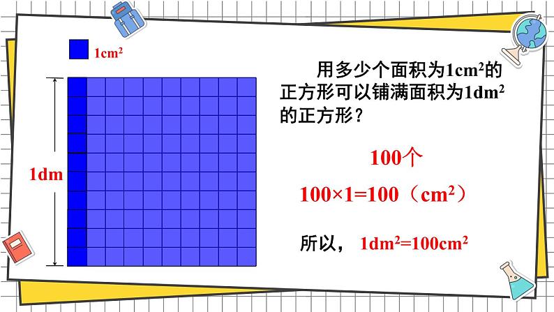 西师大版三下数学PPT课件 2.3《面积单位的换算》 第1课时 探索面积单位之间的进率第4页