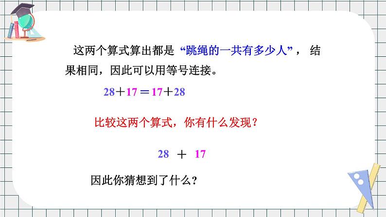 苏教版数学四年级下册第六单元《运算律》 第1课时 加法的交换律和结合律 ppt课件第4页