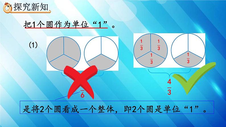 人教版数学五年级下册 4.2.1 真分数、假分数的意义和特征 精编课件07