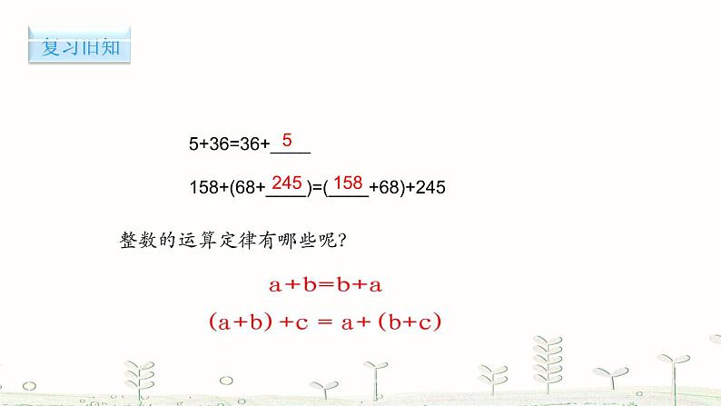 人教版数学四年级下册-06小数的加法和减法-03整数加法运算定律推广到小数-课件0602