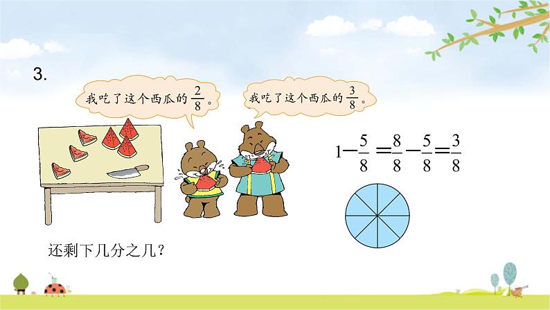 北师大版数学三年级下册-08一 认识分数-04 吃西瓜-课件02第6页