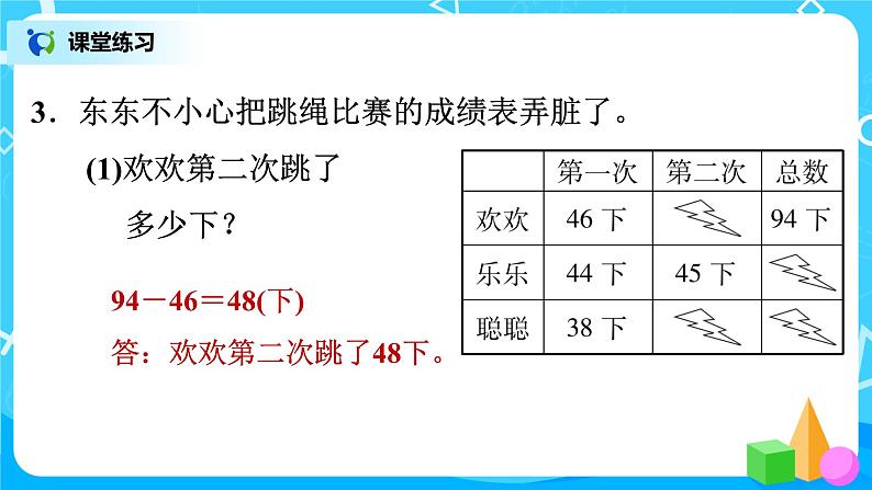 北师版小学数学一年级下册总复习4《100以内数的加减法解决问题》课件05