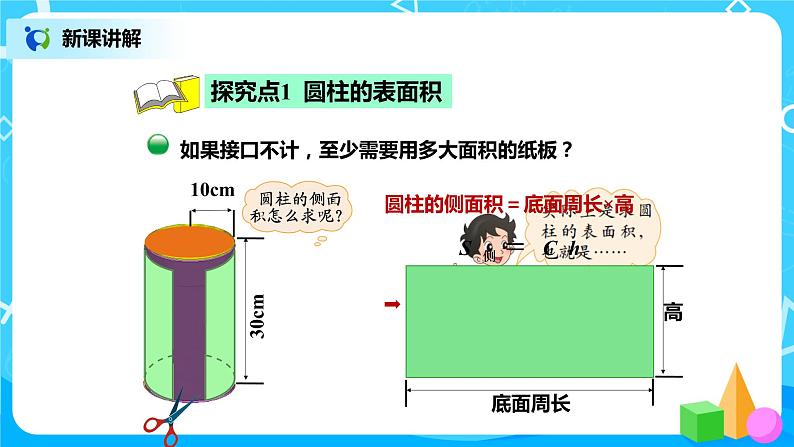 北师版小学数学六年级下册1.2《圆柱的表面积》课件（送教案）03