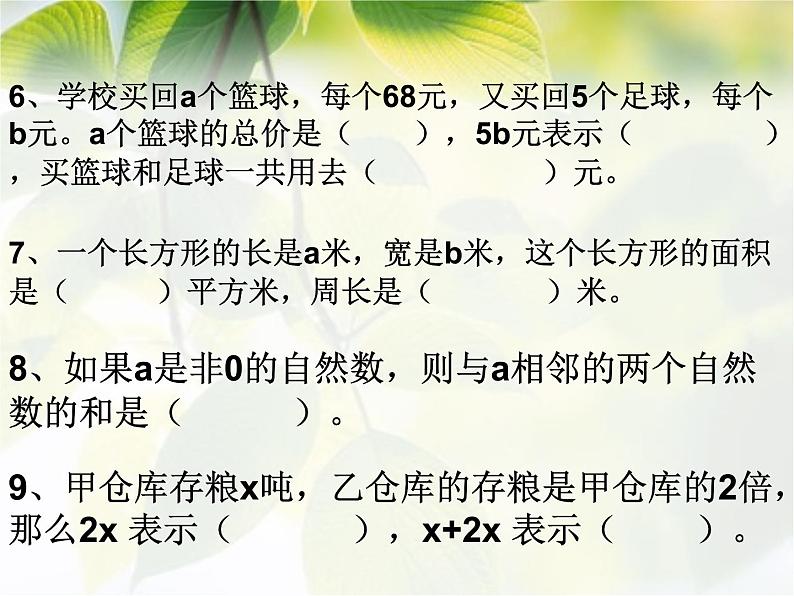 六年级数学小升初《式与方程复习》课件PPT07