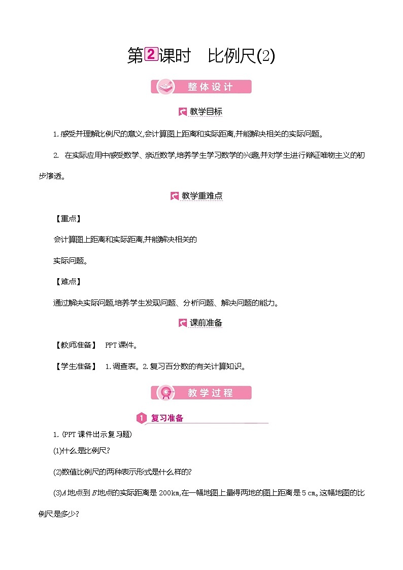 人教版数学六下4.3.2 比例尺（2）ppt课件+教案+同步练习01