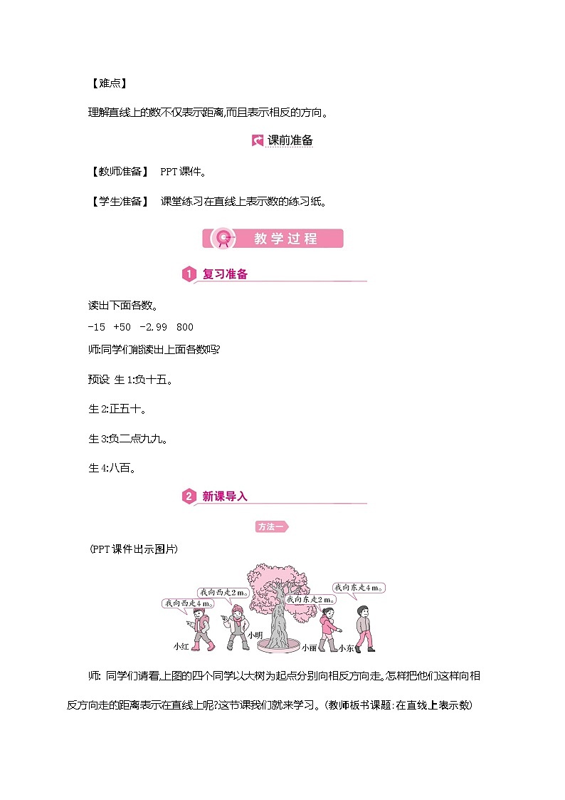 人教版数学六下1.2 在直线上表示数ppt课件+教案+同步练习02