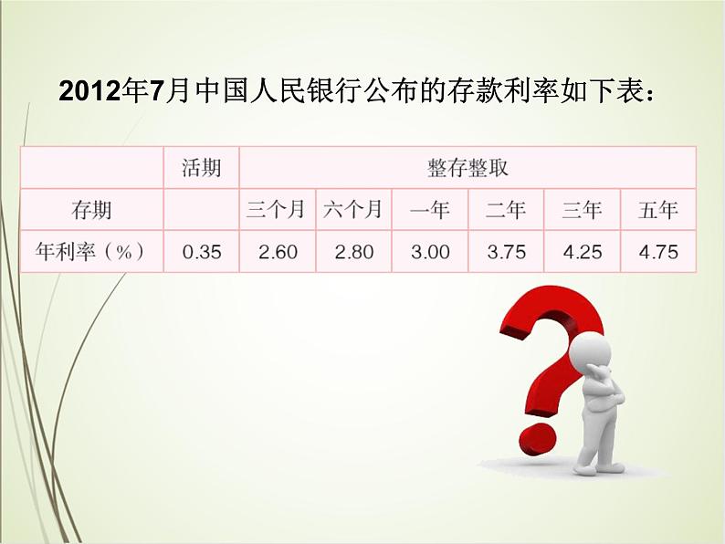 人教版数学六下2.4 利率ppt课件+教案+同步练习07