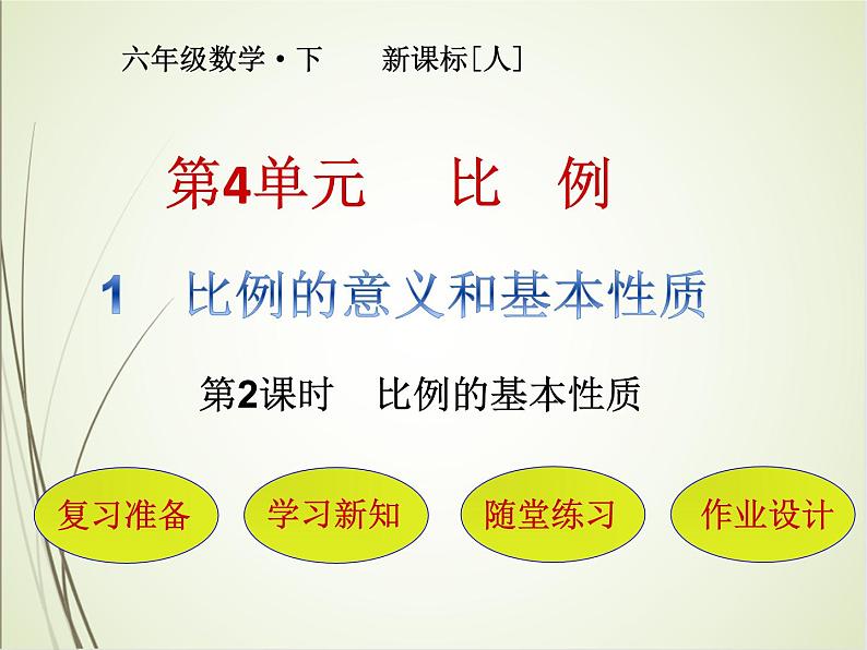 人教版数学六下4.1.2 比例的基本性质ppt课件+教案+同步练习01