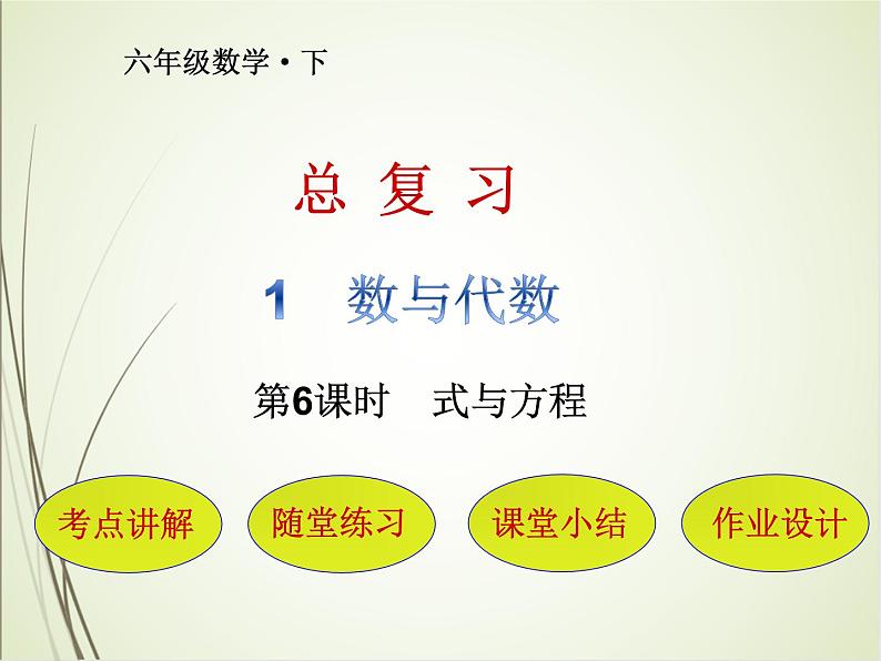 人教版数学六下总复习1.6  式与方程ppt课件+教案+同步练习01